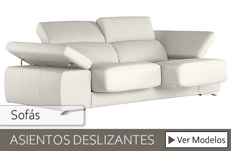 sofás asientos deslizantes piel de lujo